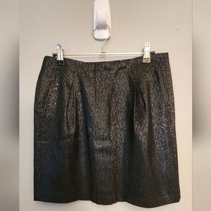 Vince Black & Silver Metallic Mini Skirt Size 2